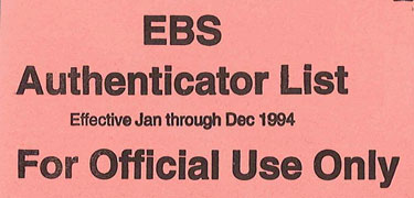 1994 Authenticator List