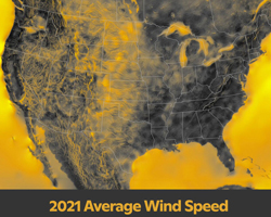 Mapped Average Wind Speed