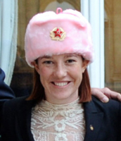 Psaki and her pink(o) hat