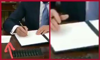 Biden signs blank papers