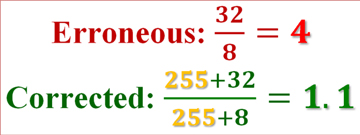 Erroneous vs corrected arithmetic