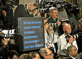 Teleprompter in center