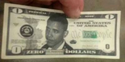 Obama zero-dollar bill