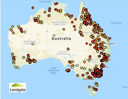 Australia fires map