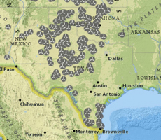 Texas windmill map