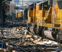 Trash by the tracks
