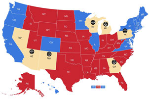 Contested election map