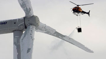 De-icing wind turbine