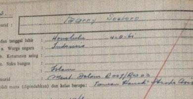Obama's Indonesian school registration