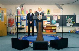 Teleprompter in elementary school Teleprompter in elementary school