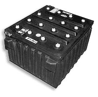This locomotive battery probably weighs at least 1250 pounds.