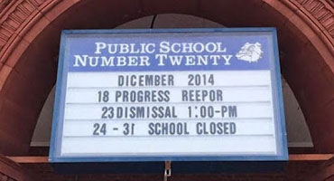 School sign