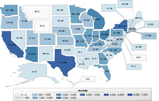 US refugee map